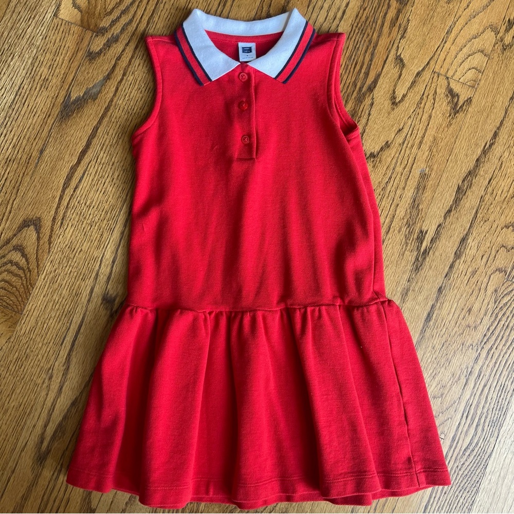 Janie and Jack Red Polo Dress with White Collar